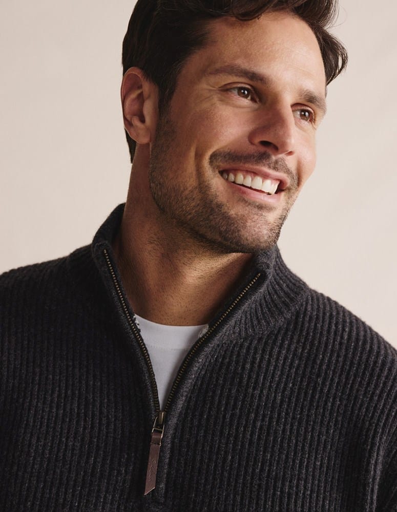 Load image into Gallery viewer, S. Kidman Mens Bright Quarter Zip Knit - Charcoal

