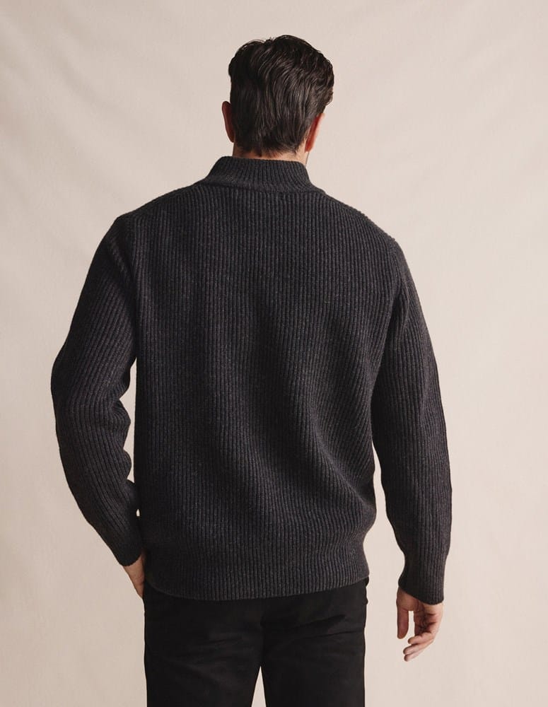 Load image into Gallery viewer, S. Kidman Mens Bright Quarter Zip Knit - Charcoal
