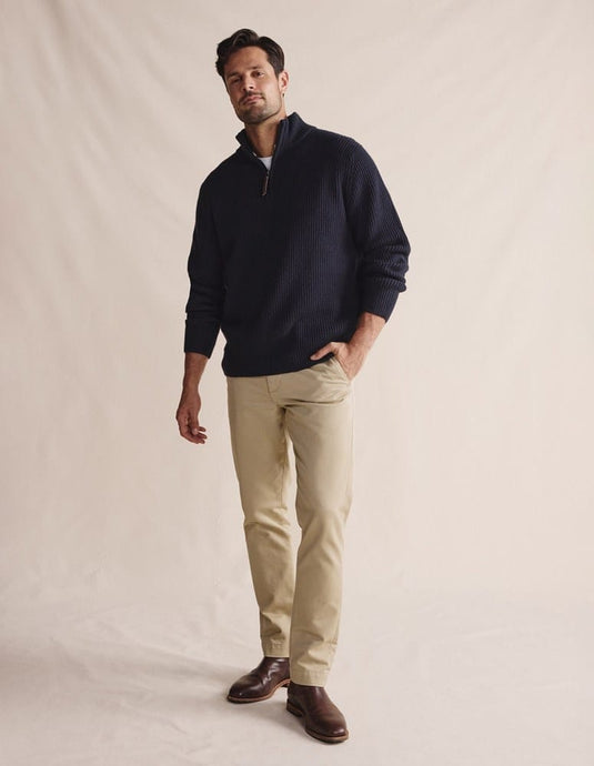S. Kidman Mens Bright Quarter Zip Knit - Dark Navy