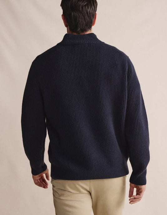 S. Kidman Mens Bright Quarter Zip Knit - Dark Navy
