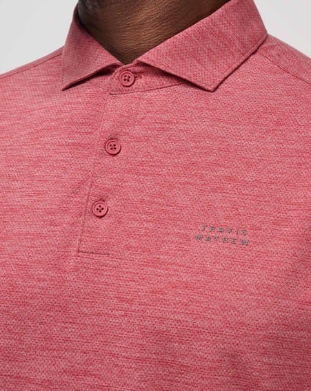 Travis Mathew Mens The Heater Pro Polo - Heather Scooter