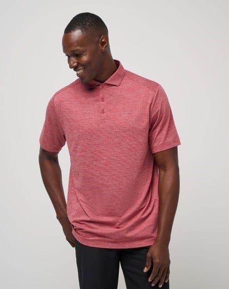 Travis Mathew Mens The Heater Pro Polo - Heather Scooter