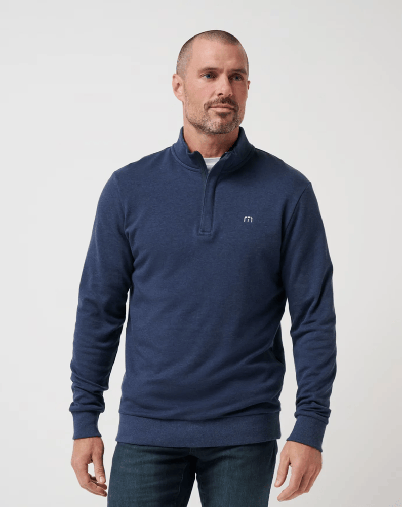 Load image into Gallery viewer, Travis Mathew Mens Cloud Quarter Zip 2.0 - Blue Heather
