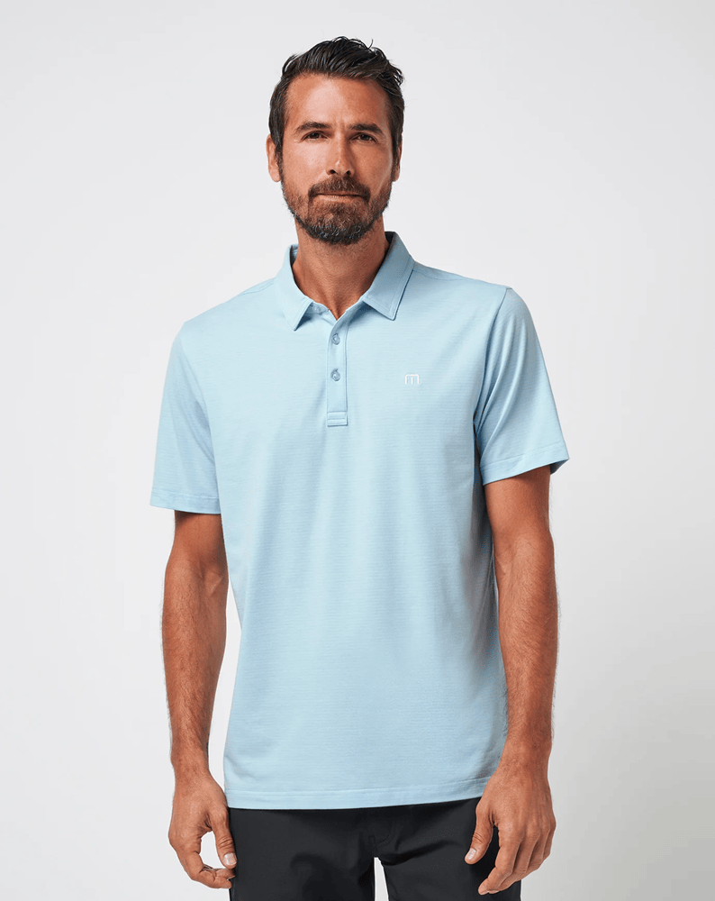 Load image into Gallery viewer, Travis Mathew Mens The Heather Polo - Heather Dream Blue
