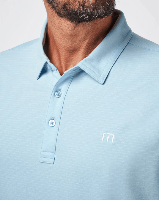 Travis Mathew Mens The Heather Polo - Heather Dream Blue