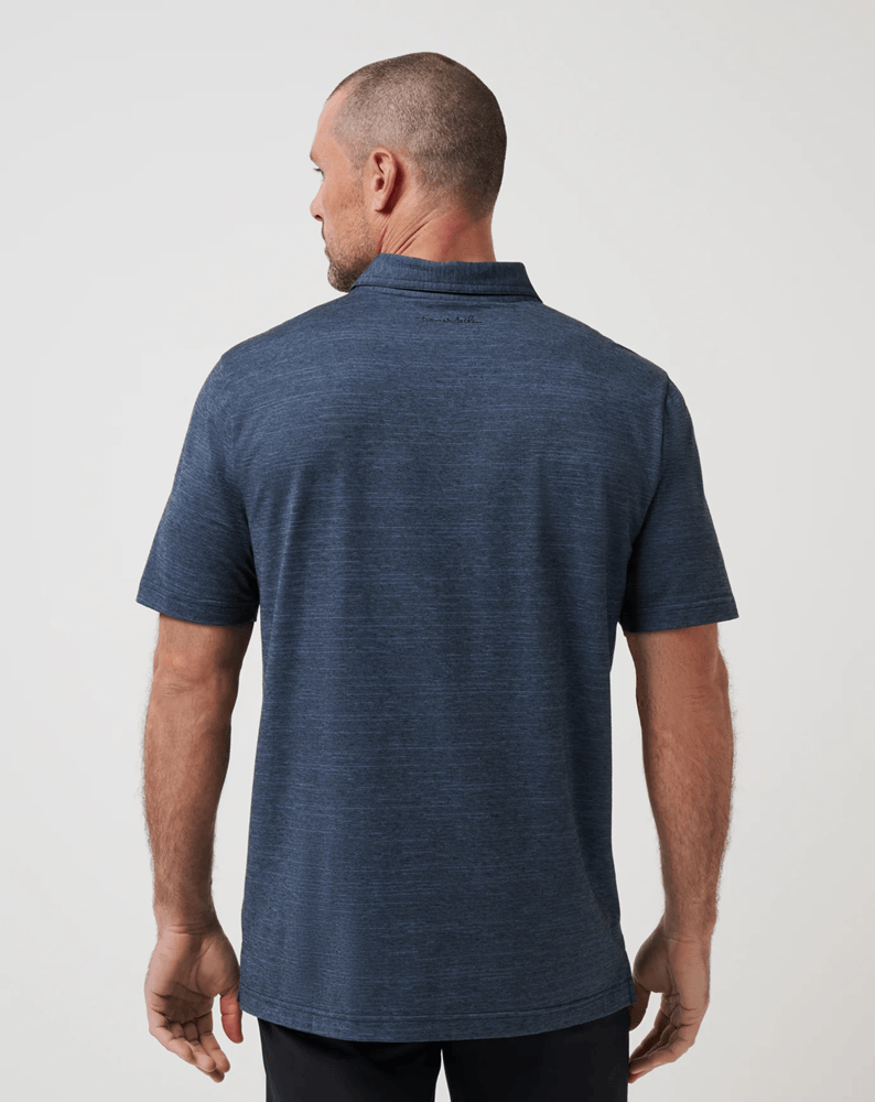 Load image into Gallery viewer, Travis Mathew Mens The Heather Polo - Vintage Indigo/Black
