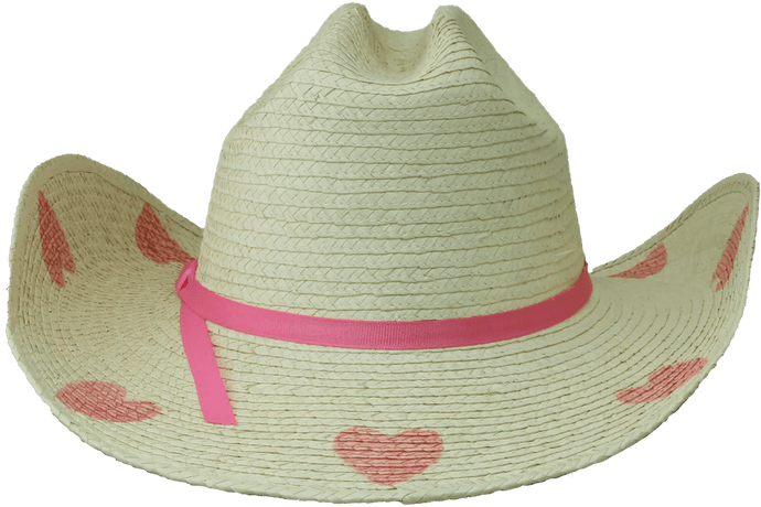 Sunbody Kids Cattleman Hat - Pink Hearts