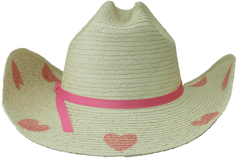 Load image into Gallery viewer, Sunbody Kids Cattleman Hat - Pink Hearts
