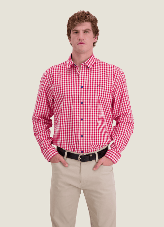 S. Kidman Mens Holstein Long Sleeve Shirt - Red