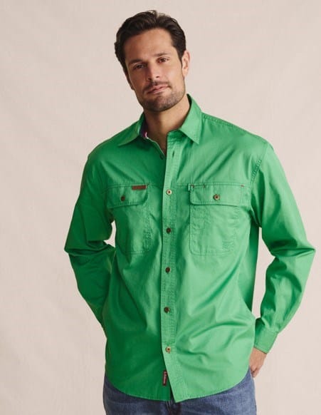 Load image into Gallery viewer, S. Kidman Mens Armstrong Full Placket Work Shirt - Green
