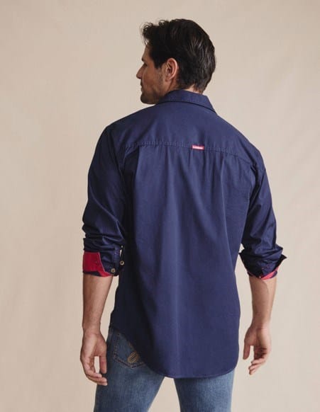 S. Kidman Mens Armstrong Full Placket Work Shirt - Navy