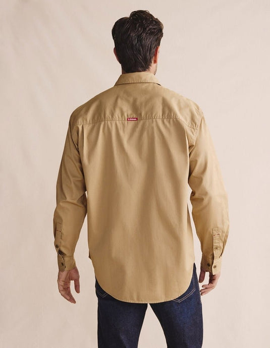 S. Kidman Mens Armstrong Full Placket Work Shirt - Tannin