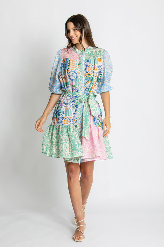 Kachel Womens Riley Short Sleeve Mini Dress
