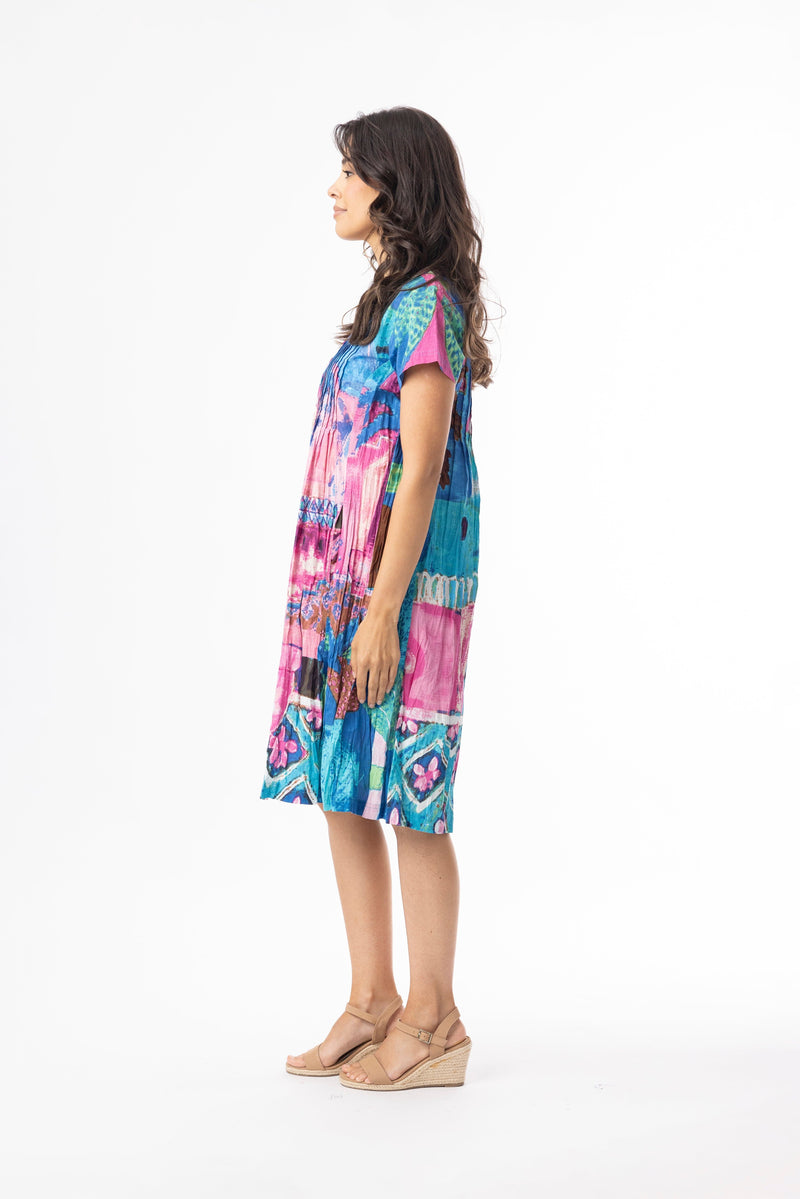 Load image into Gallery viewer, Orientique Womens Printed Cotton Dress Easy Fit
