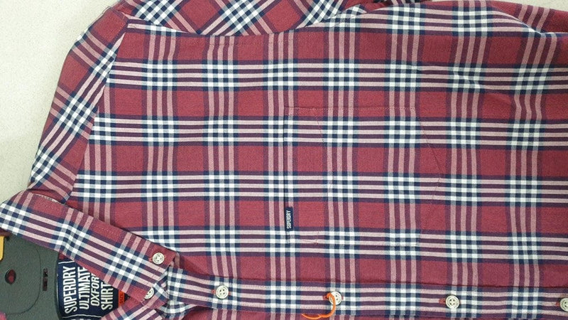 Load image into Gallery viewer, Superdry Mens Ultimate UNI Oxford Shirt - Red Check Colour
