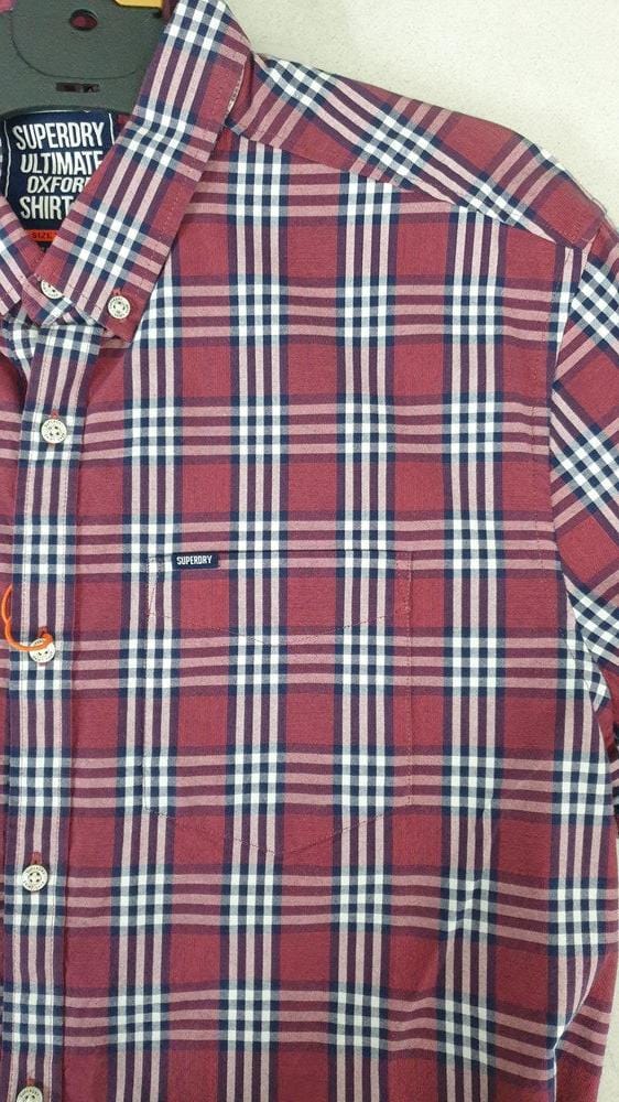 Load image into Gallery viewer, Superdry Mens Ultimate UNI Oxford Shirt - Red Check Colour
