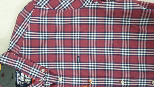 Superdry Mens Ultimate UNI Oxford Shirt - Red Check Colour