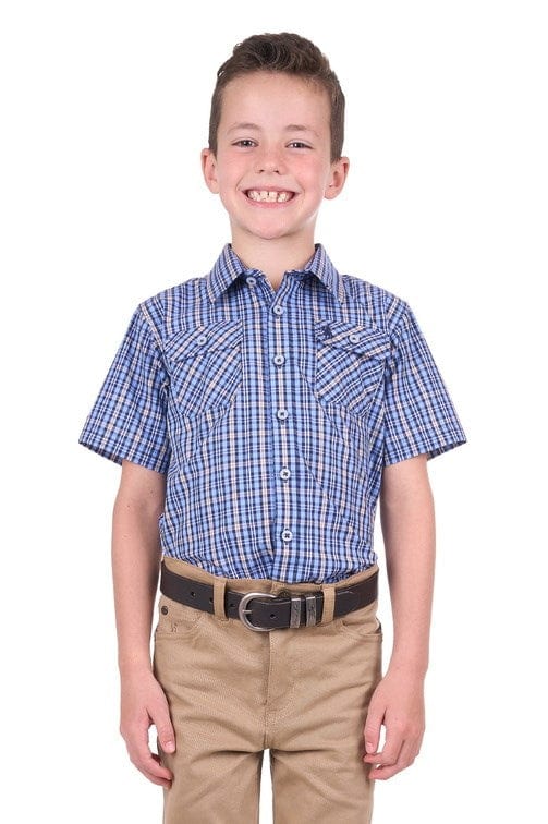 Load image into Gallery viewer, Thomas Cook Boys Gus Check 2-Pocket Short Sleeve Shirt
