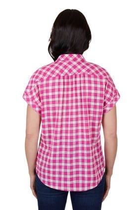 Load image into Gallery viewer, Thomas Cook Womens Ruby Check Short Sleeve Shirt
