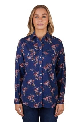 Hard Slog Womens Belle Full Placket Long Sleeve Shirt