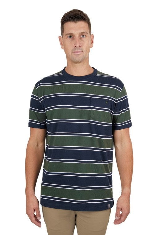 Thomas Cook Mens Jason Stripe 1-Pocket Short Sleeve Tee