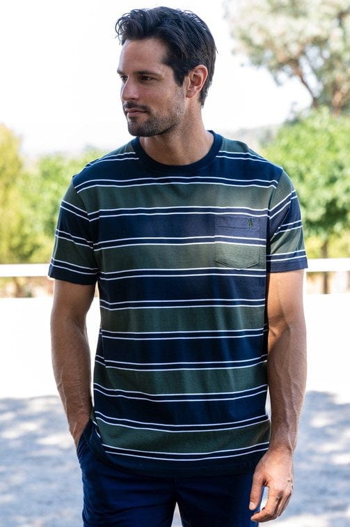 Load image into Gallery viewer, Thomas Cook Mens Jason Stripe 1-Pocket Short Sleeve Tee
