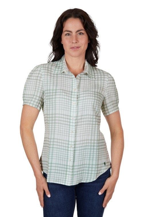 Load image into Gallery viewer, Thomas Cook Women?S Blake Pin Tuck Short Sleeve Shirt
