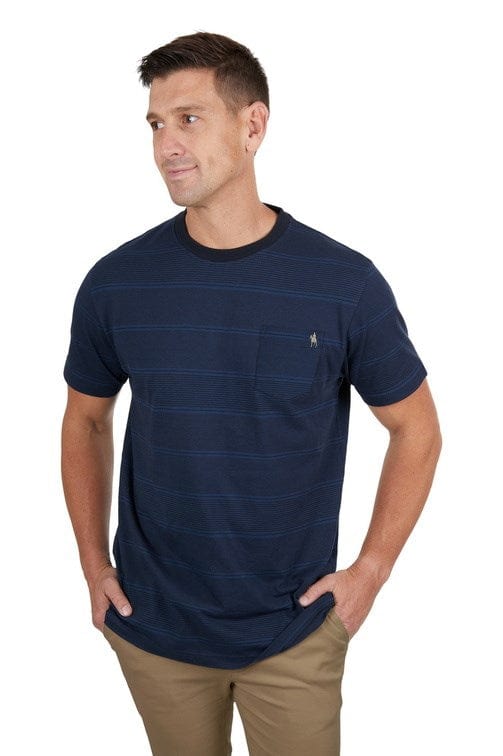 Thomas Cook Mens Simon Stripe 1-Pocket Short Sleeve Tee