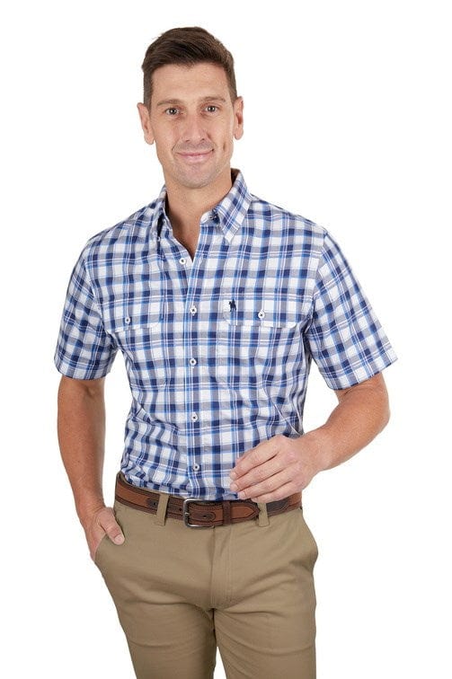 Load image into Gallery viewer, Thomas Cook Mens Luke Check 2-Pocket Short Sleeve Shirt
