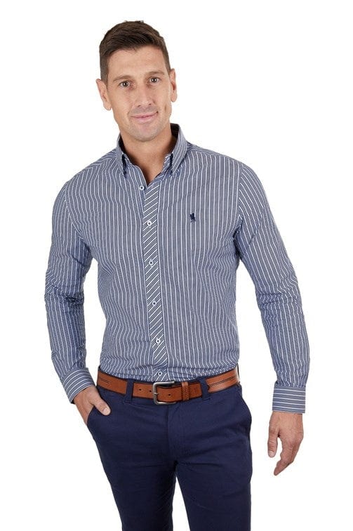 Load image into Gallery viewer, Thomas Cook Mens Hugh Stripe Tailored Long Sleeve Shirt
