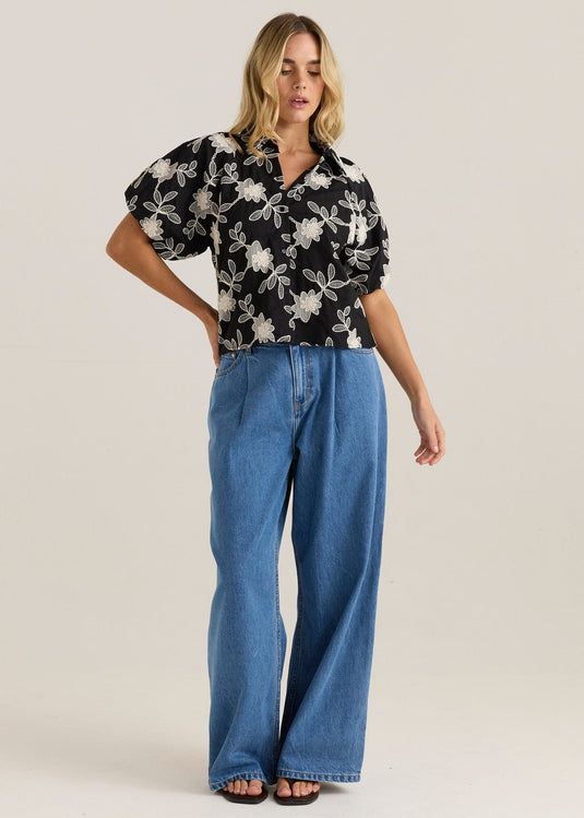 Sass Marlowe Bubble Sleeve Blouse