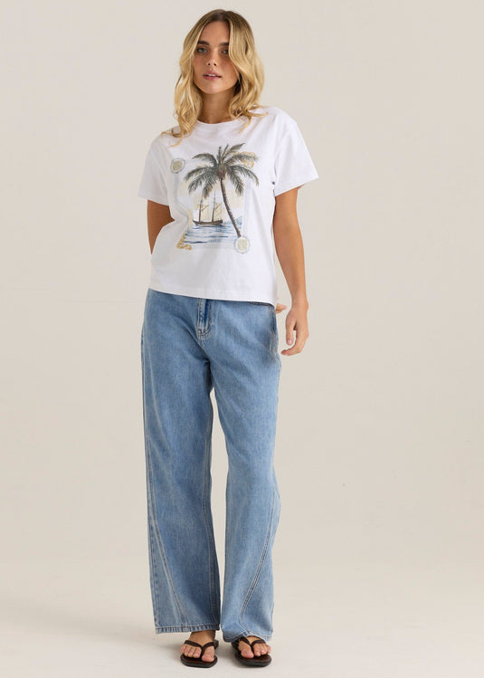 Sass Ray Tee - Sea Palm