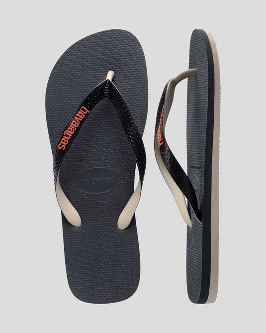 Havaianas Mens Top Tred Mixed Thongs - Beige/Black/Orange Marle
