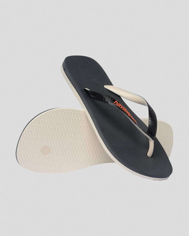 Load image into Gallery viewer, Havaianas Mens Top Tred Mixed Thongs - Beige/Black/Orange Marle
