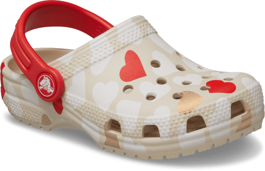 Crocs Toddlers Classic Heart Print Clog - Sandstone