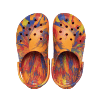 Load image into Gallery viewer, Crocs Kids Classic Marbled Clog - Orange Zing
