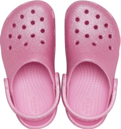 Crocs Toddler Classic Glitter Clog - Pink Tweed Glitter