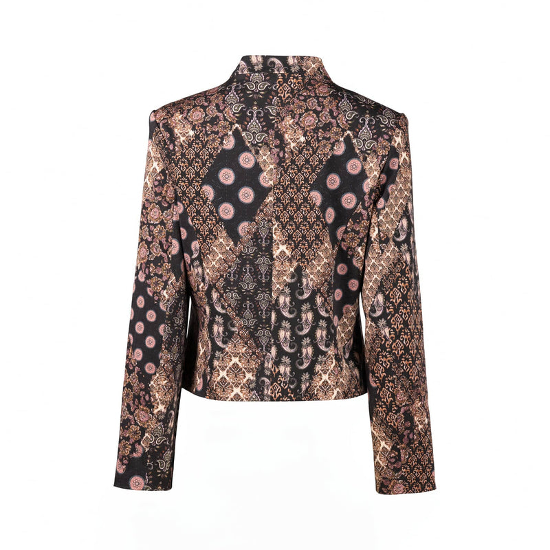 Load image into Gallery viewer, Vassalli Womens Collarless Short Jacket with Concealed Zip
