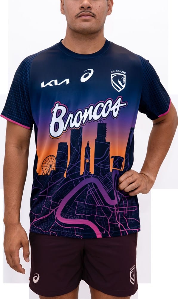 Load image into Gallery viewer, Asics 2026 Brisbane Broncos Rep Run Out Tee
