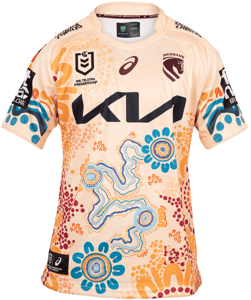 Load image into Gallery viewer, Asics Mens Brisbane Broncos Replica Indigenous Jersey
