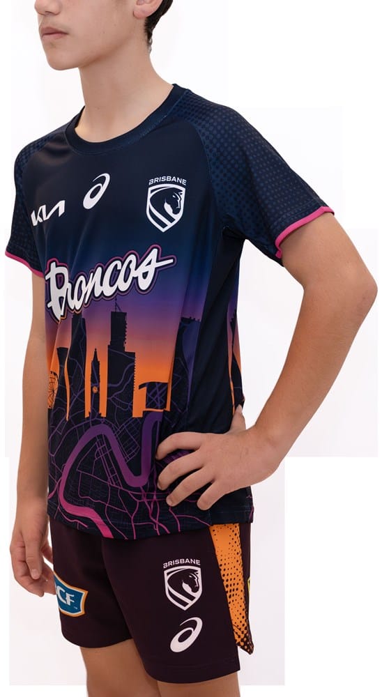 Load image into Gallery viewer, Asics 2026 Brisbane Broncos Rep Run Out Youth Tee

