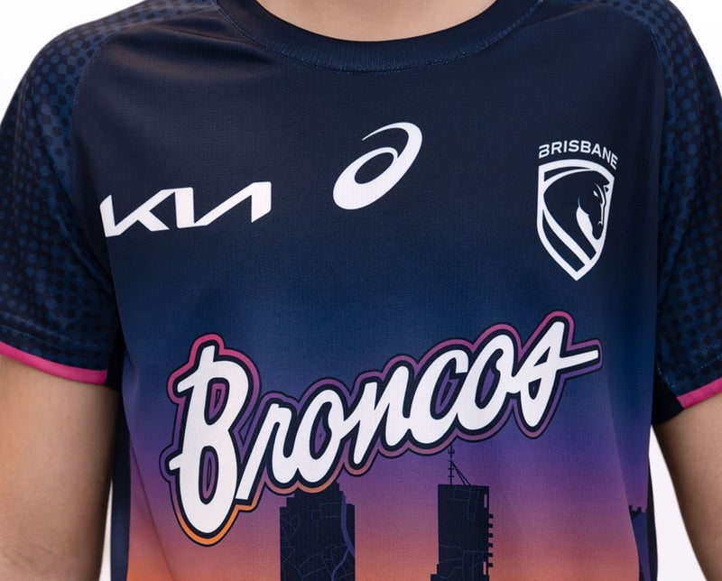 Load image into Gallery viewer, Asics 2026 Brisbane Broncos Rep Run Out Youth Tee
