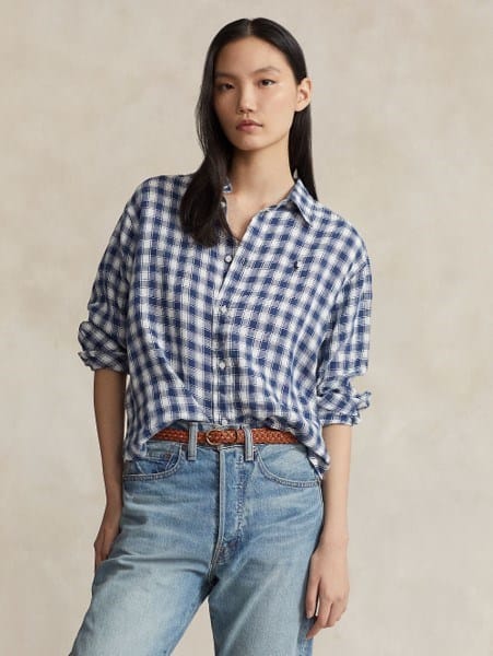 Load image into Gallery viewer, Polo Ralph Lauren Womens Checked Linen Shirt
