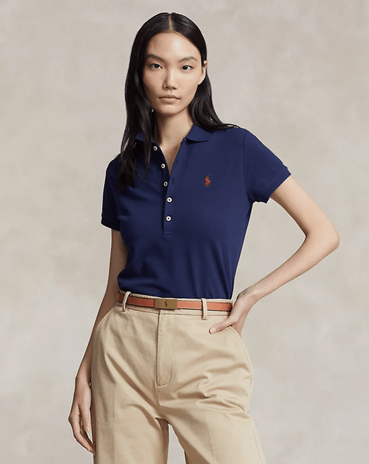 Ralph Lauren Womens Slim Polo - Navy