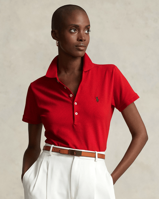 Ralph Lauren Womens Slim Polo - Red