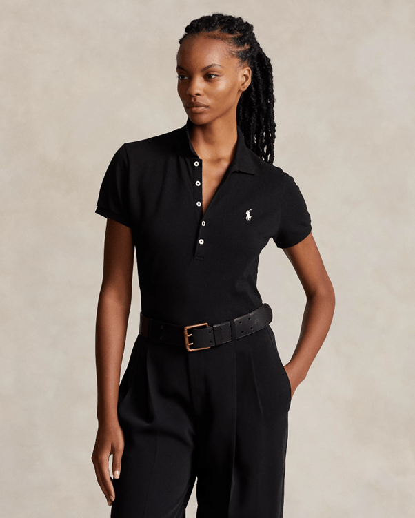 Load image into Gallery viewer, Ralph Lauren Womens Slim Polo  - Black
