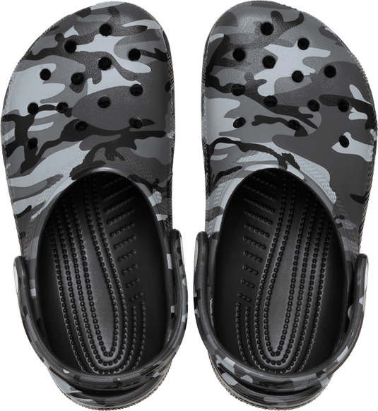 Crocs Kids Camouflage Classic Clog - Black/Slate Grey