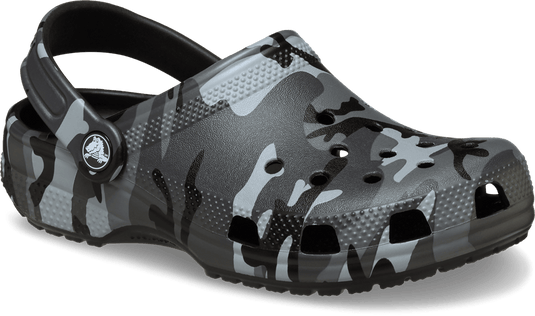 Crocs Kids Camouflage Classic Clog - Black/Slate Grey