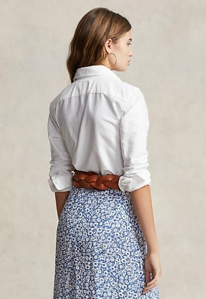 Ralph Lauren Womens Classic Fit Oxford Shirt - Blue/White