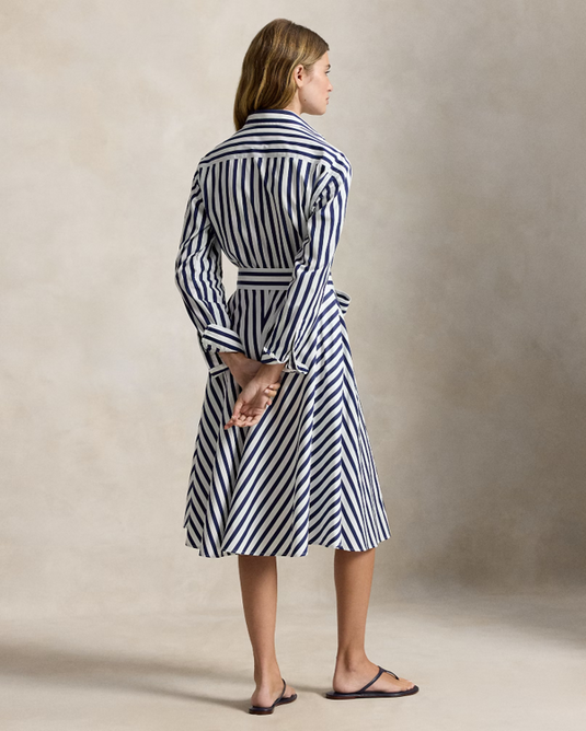 Polo Ralph Lauren Women's Belted Striped Cotton Shirtdress
